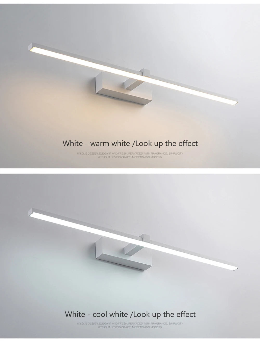 Modern LED Wall Light - Tri-Color Dimmable Bathroom Mirror Lamp