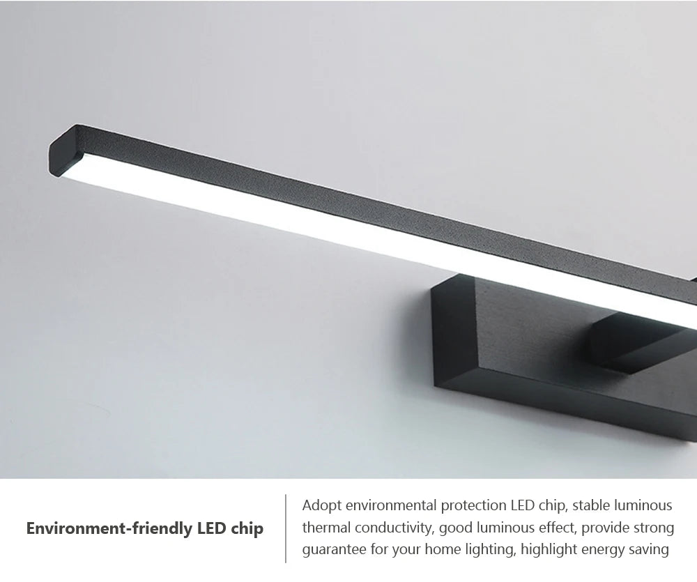 Modern LED Wall Light - Tri-Color Dimmable Bathroom Mirror Lamp