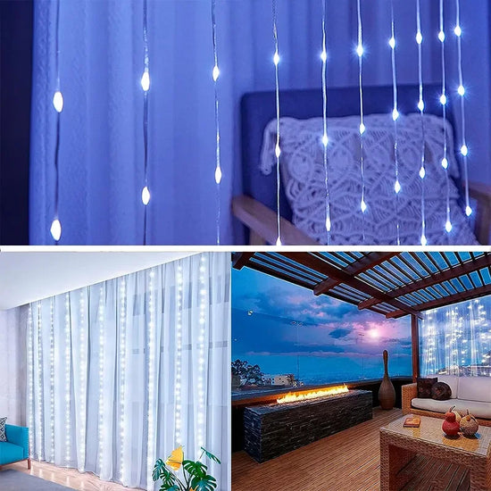 3M LED Curtain String Lights | 8 Modes USB Fairy Lights | Festive & Party Decor