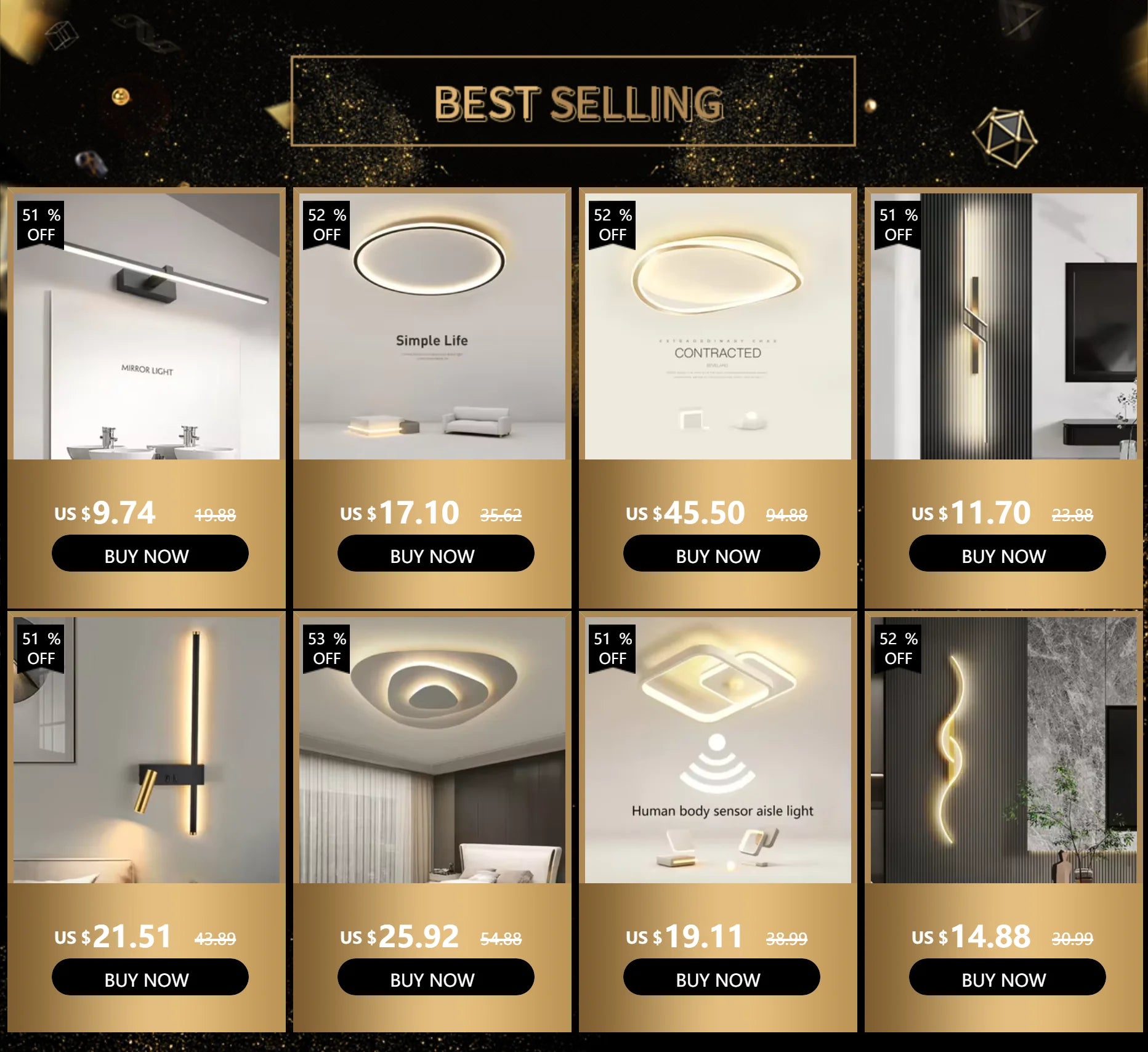 Modern LED Wall Light - Tri-Color Dimmable Bathroom Mirror Lamp