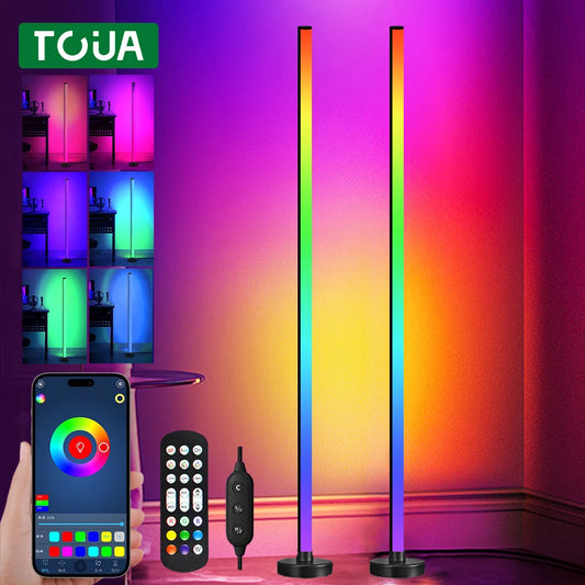 Smart RGB LED Floor Lamp – Music Sync, Remote & App Control, Modern Mood Lighting