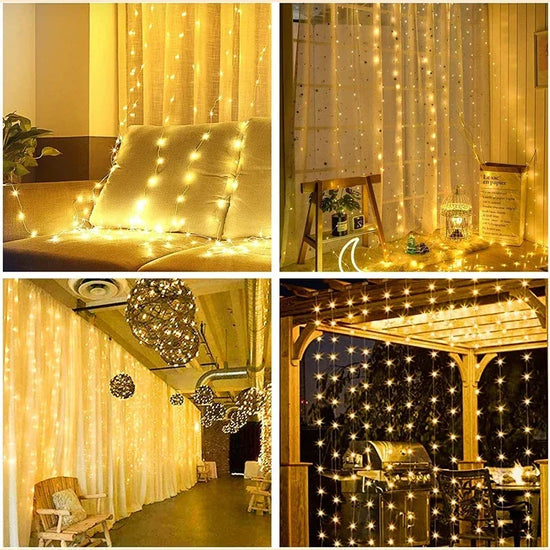 3M LED Curtain String Lights | 8 Modes USB Fairy Lights | Festive & Party Decor