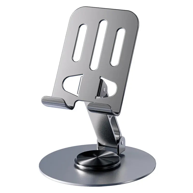 All-Metal Aluminum 360° Rotating Mobile Phone Holder | Universal Foldable Bracket with Double Shaft & Anti-Fall Stability