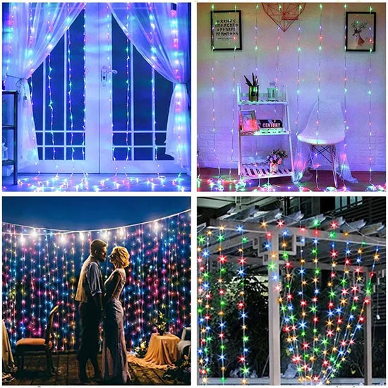 3M LED Curtain String Lights | 8 Modes USB Fairy Lights | Festive & Party Decor