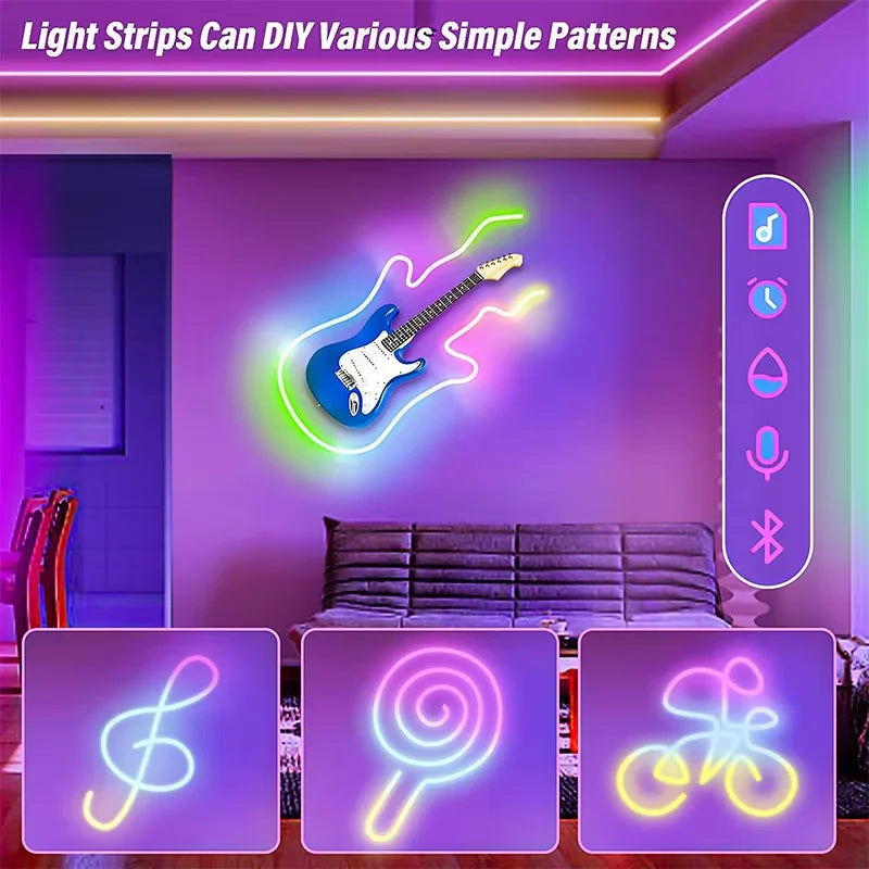 USB RGB Neon LED Strip | Bluetooth App & Remote Control | Flexible & Vibrant Lighting