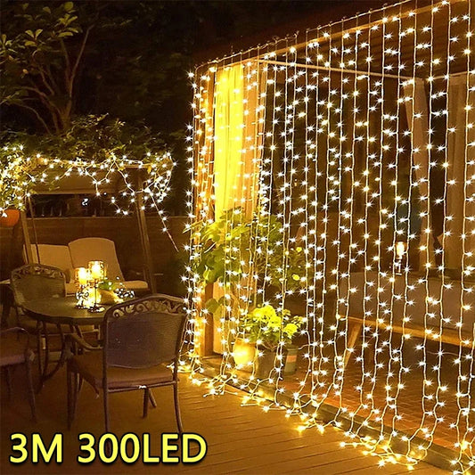 3M LED Curtain String Lights | 8 Modes USB Fairy Lights | Festive & Party Decor