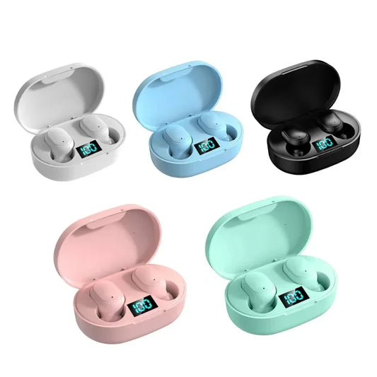 E6S Wireless Earbuds | Noise Canceling | Waterproof Ear Buds | in-Ear Stereo Headphones with LED Display Charging Case
